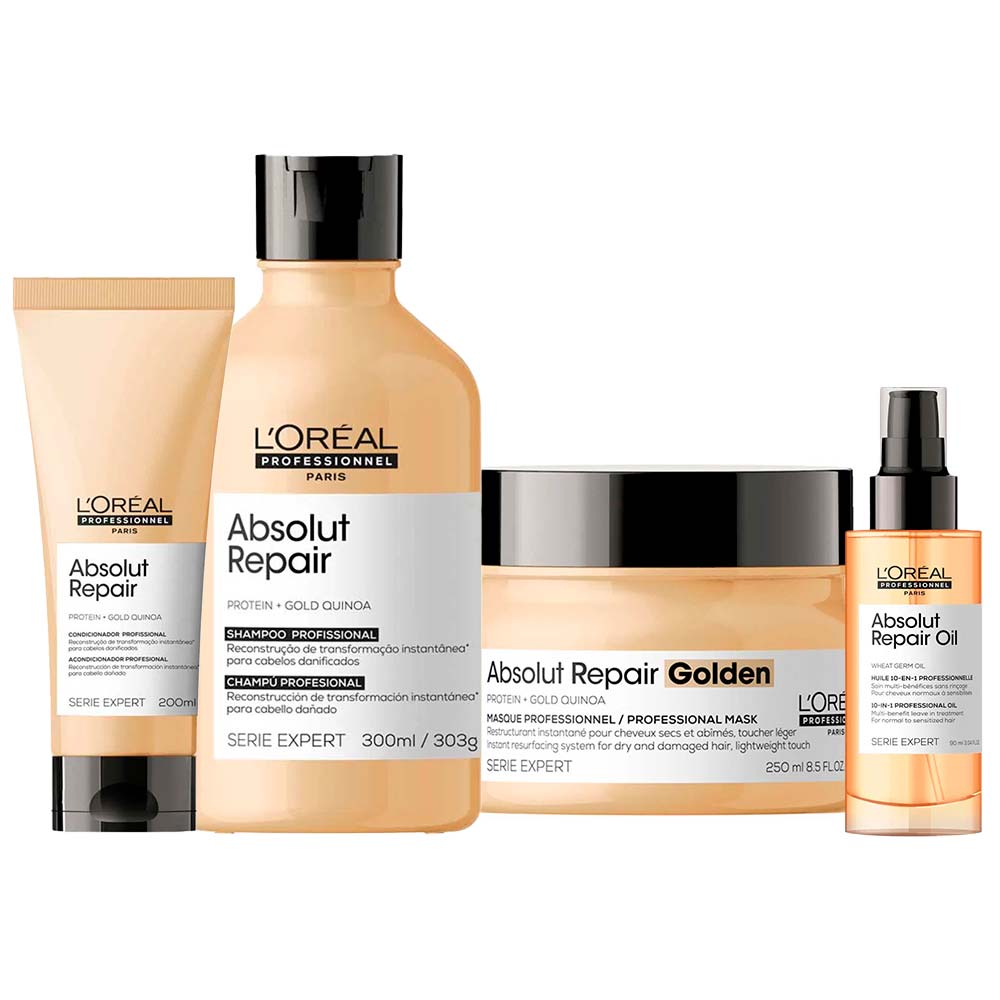 L'Oréal Professionnel Absolut Repair Kit Shampoo + Condicionador + Máscara Light+ Óleo