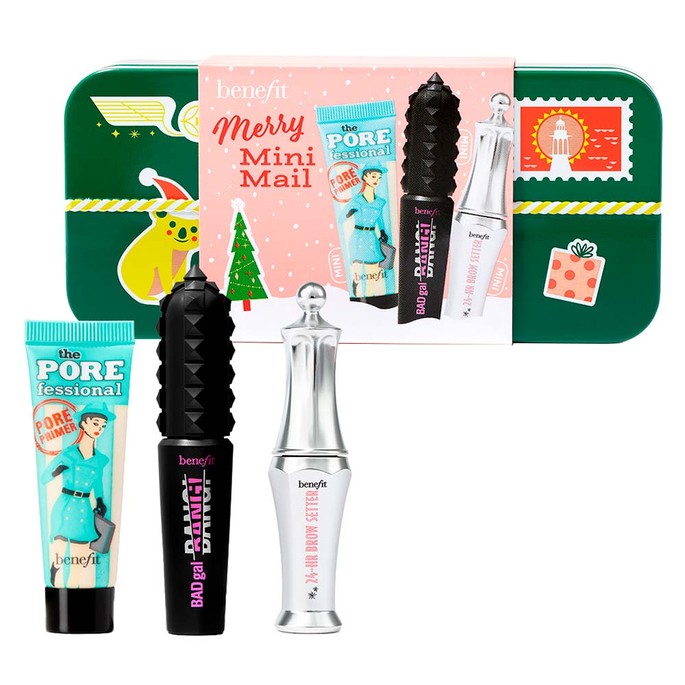 Benefit Kit Holiday Merry Mini Mail - Máscara de Cílios + Primer + Gel de Sobrancelhas