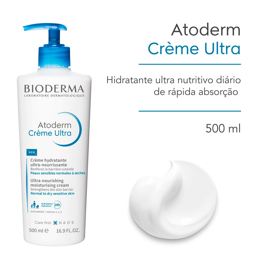 Creme Hidratante Corporal Bioderma - Atoderm Crème Ultra Peles Normais e Secas