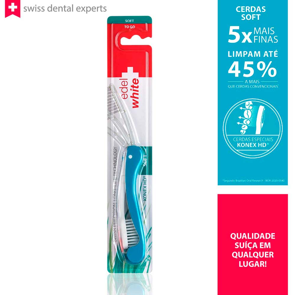 Escova de Dentes Portátil Edel White - Flosserbrush To Go