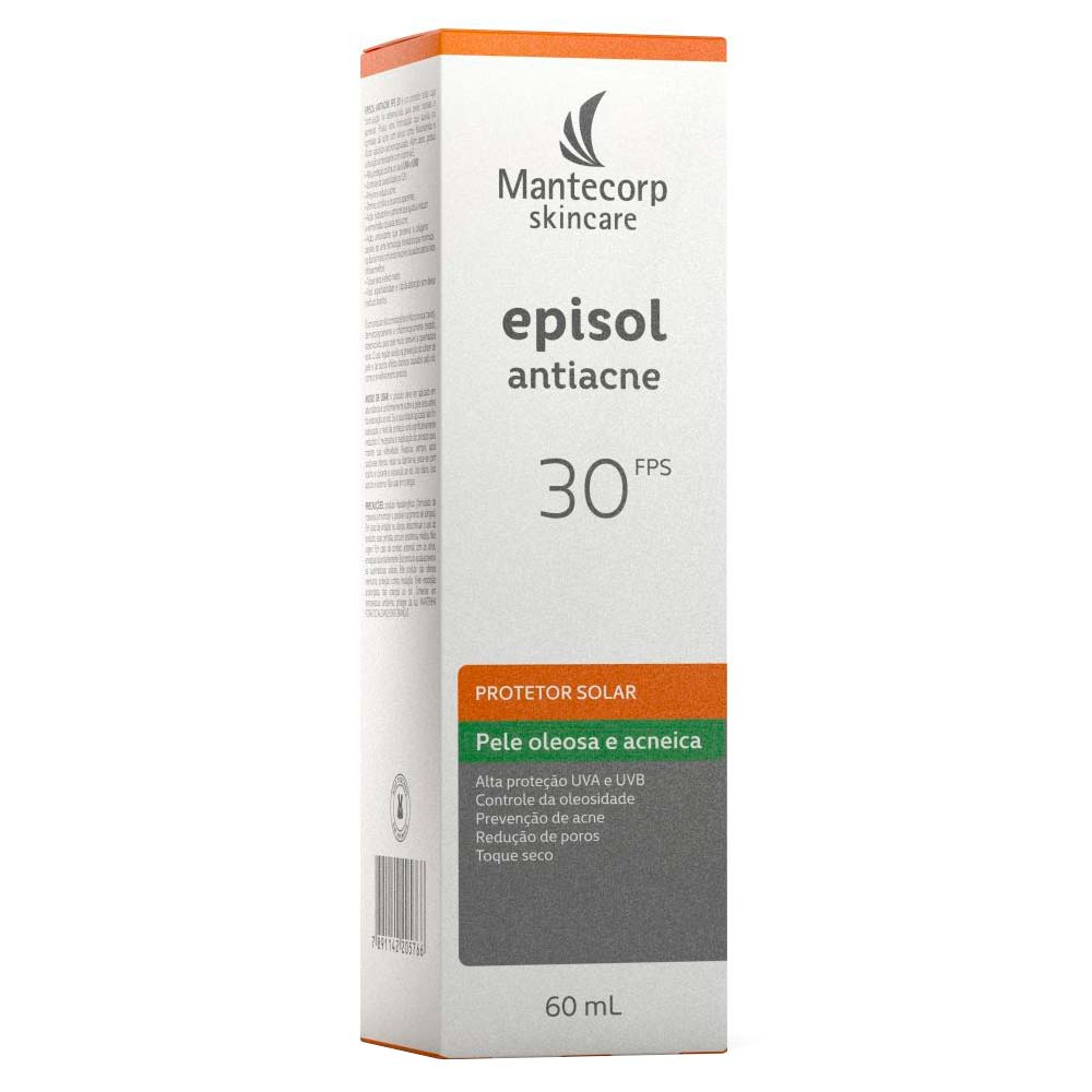 Protetor Solar Facial Antiacne Mantecorp Skincare Episol FPS30