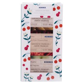 korres-kit-sabonete-em-barra-cereja-amendoa-pimenta-rosa-algodao-puro
