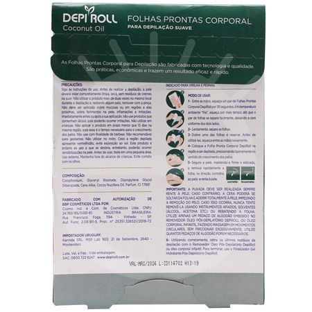 Folhas-Depilatórias-DepiRoll-Spa-Care---Óleo-de-Coco-16Un--3