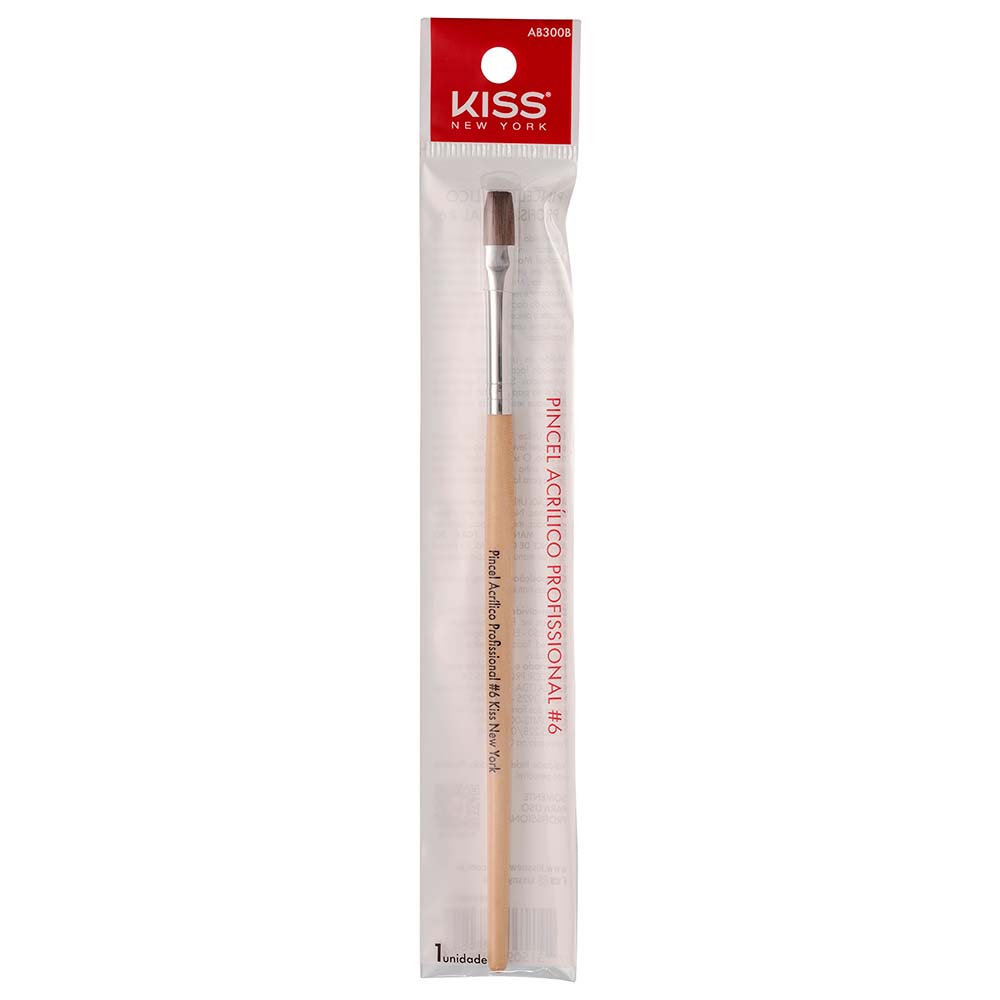 Pincel Acrílico Profissional para Alongamento de Unhas Kiss New York N.6