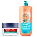 L’Oréal Paris Kit – Gel Creme Facial Antioleosidade Revitalift Hialurônico + Creme Milagroso 3 em 1 Elseve Cacho dos Sonhos Kit