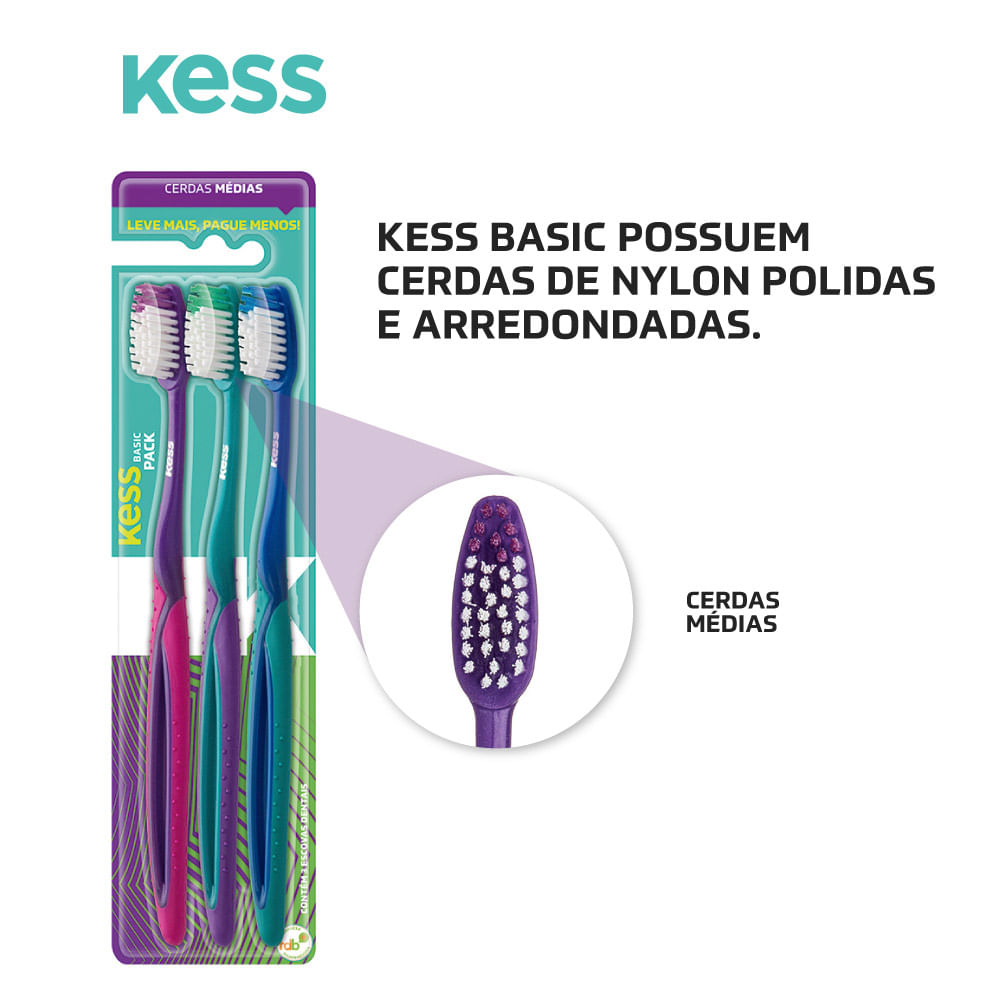 Kit Kess Basic Plus Com Três Escovas
