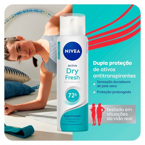 Desodorante Aerosol NIVEA Feminino - Active Dry Fresh - Época Cosméticos