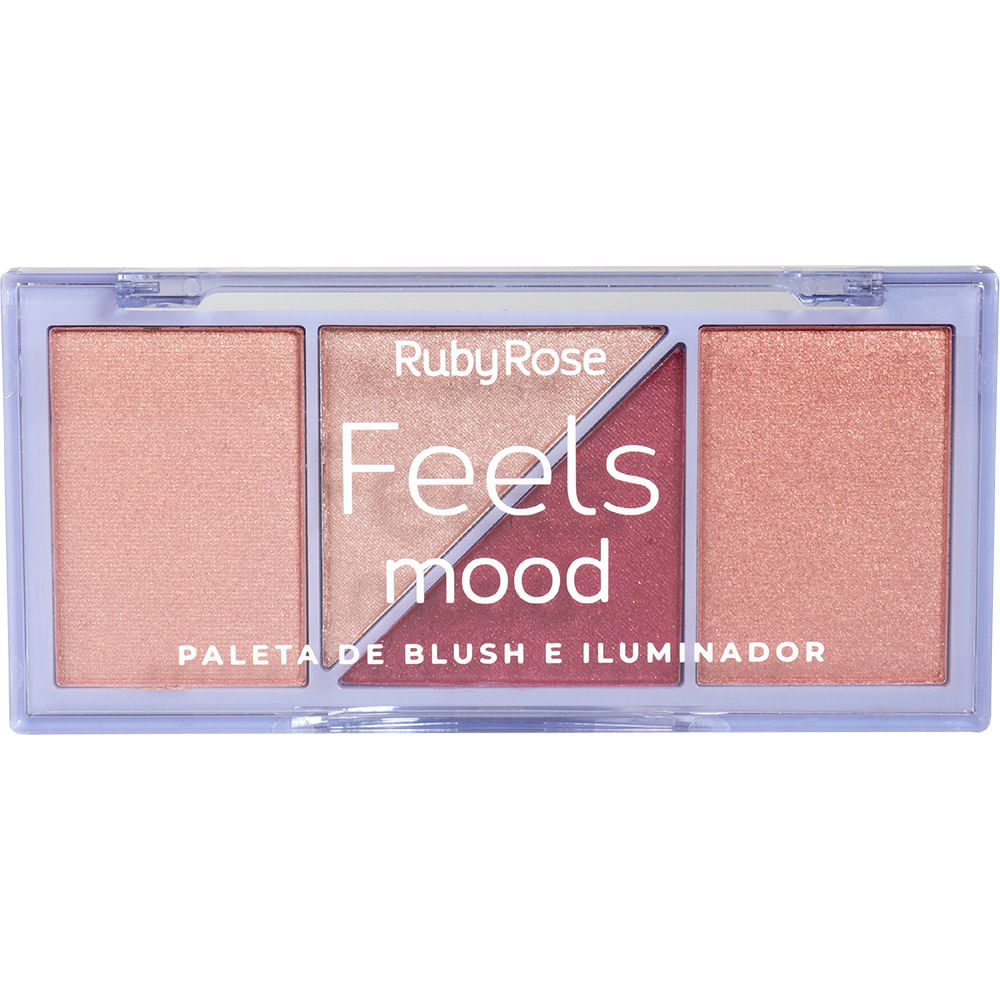 Paleta Multifuncional Ruby Rose Blush e Iluminador Feels Mood