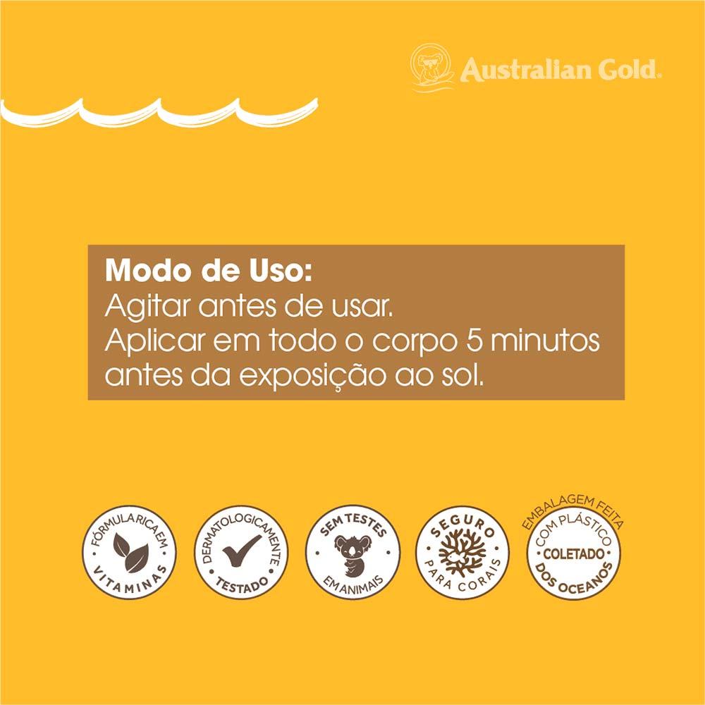Protetor Solar Corporal FPS 30 Australian Gold - Instant Bronzer Spray Gel