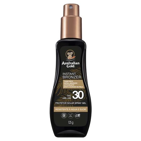 Protetor Solar Corporal FPS 30 Australian Gold - Instant Bronzer Spray Gel 125ml Protetor Solar Corporal FPS 30 Australian Gold - Instant Bronzer Spray Gel 125ml