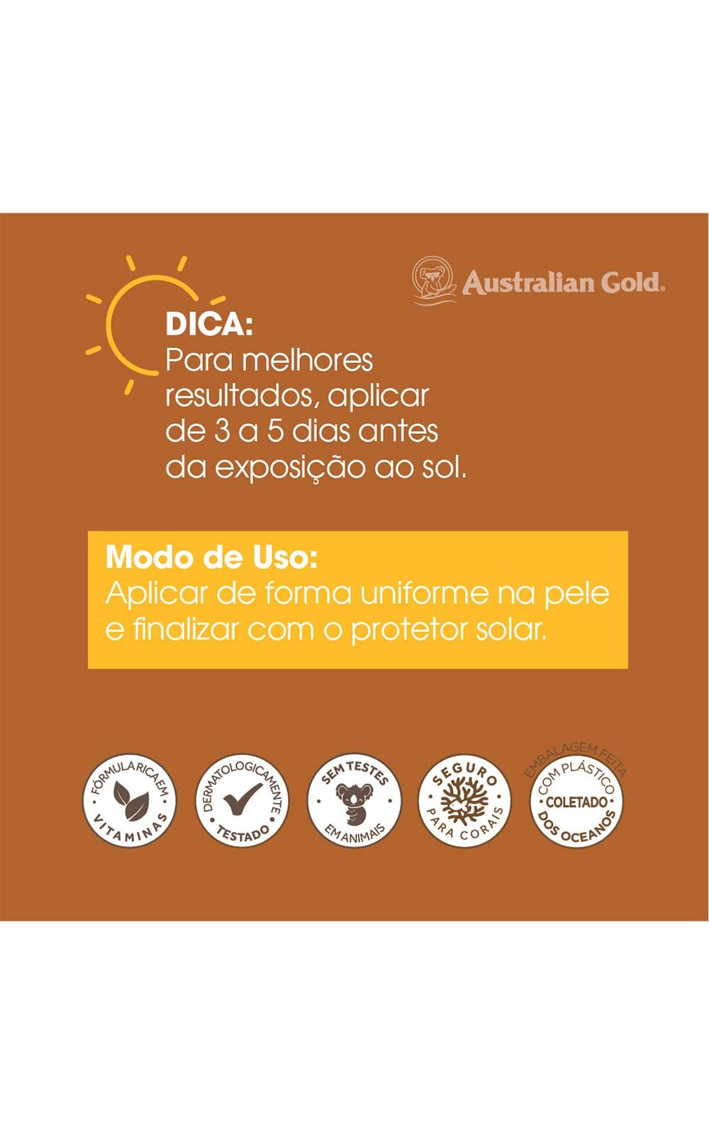 Foto 7 - Acelerador de Bronzeado Australian Gold - Dark Tanning Instant com Bronzer - 237g