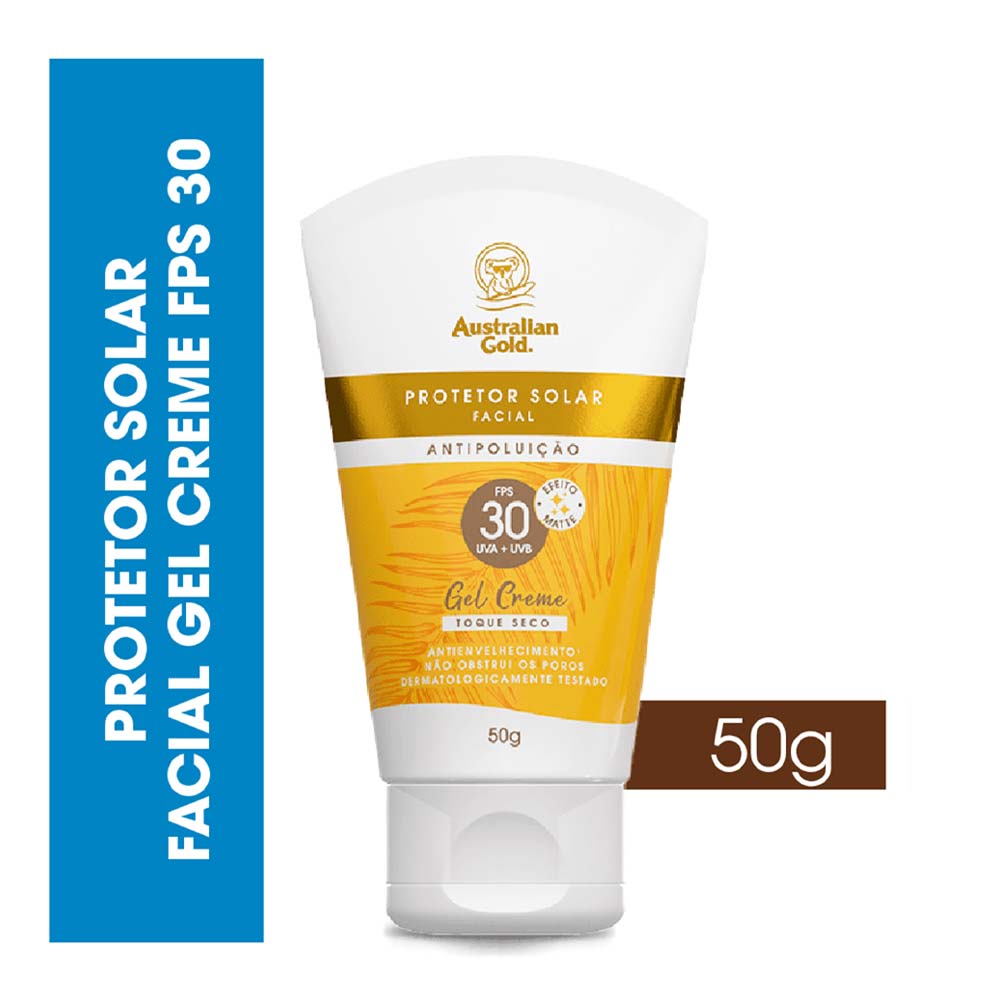 Protetor Solar Facial Australian Gold Antipoluição FPS30
