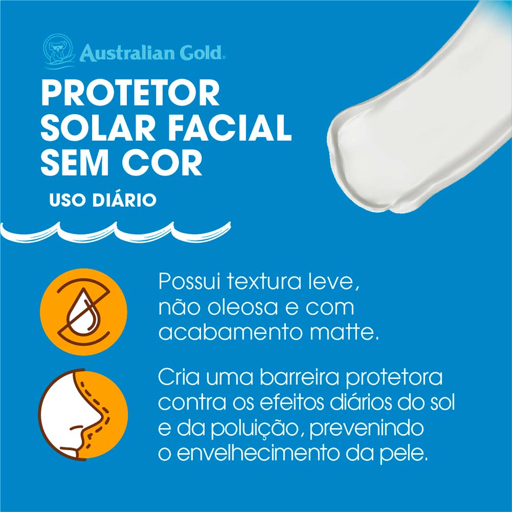 Protetor Solar Facial Australian Gold Antipoluição FPS30