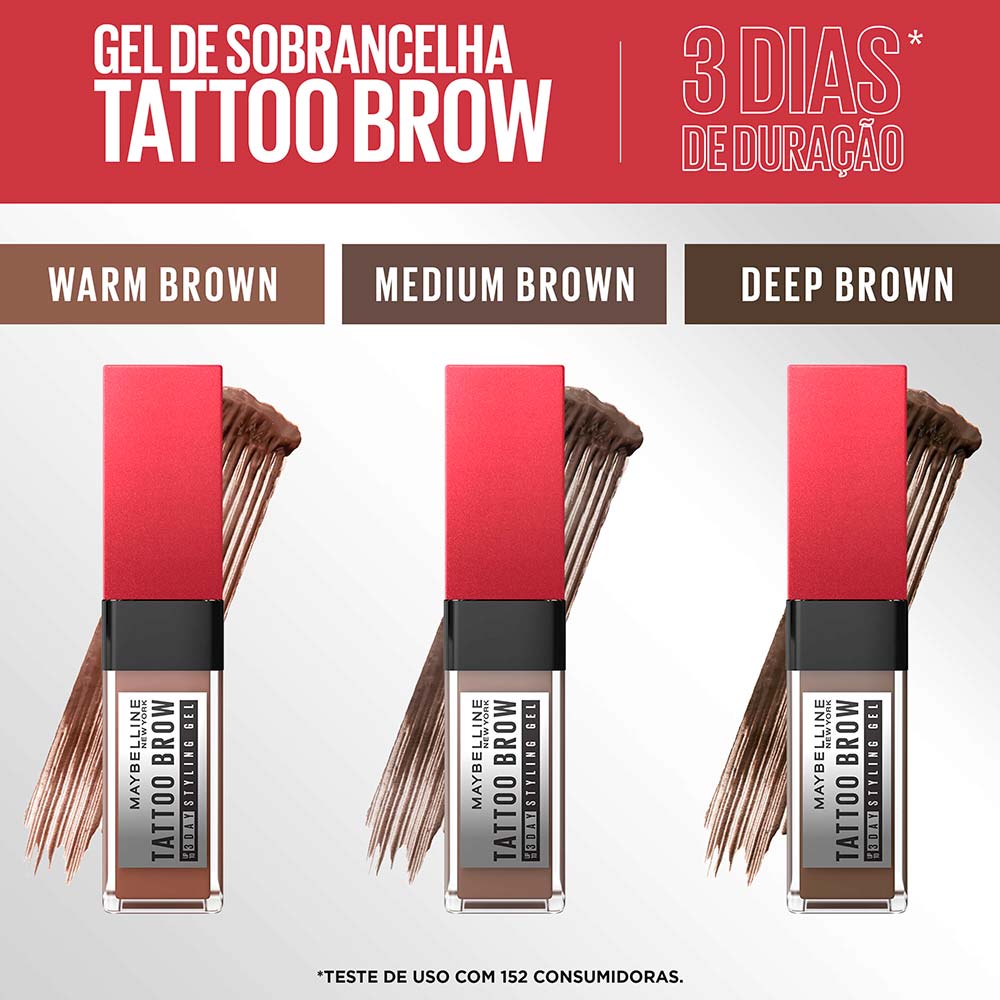 Gel de Sobrancelha Maybelline NY Tattoo Brow 3 Dias