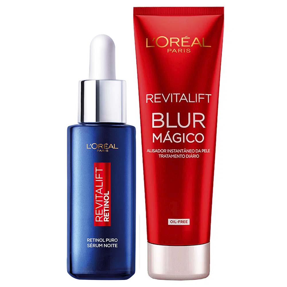 L’Oréal Paris Revitalift Kit – Sérum Facial Antirrugas Noturno Retinol 30ml + Primer Blur Mágico 27g