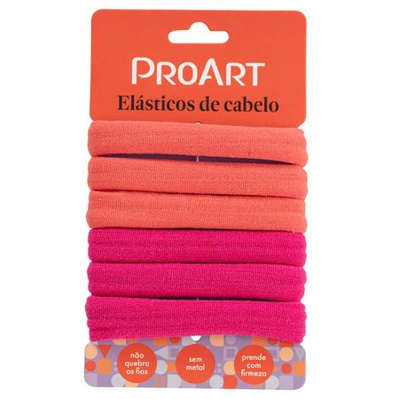 Elásticos-de-Cabelo-Sem-Metal-Proart-Rosa-e-Laranja-6Un--2