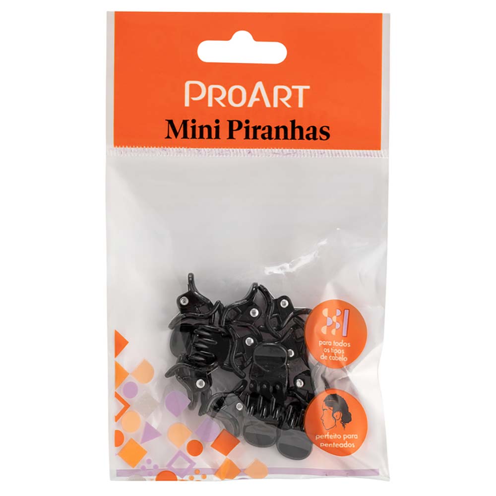 Proart Kit Com 12 mini Presilhas Pretas