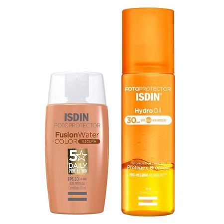 ISDIN-Fusion-Water-5-Stars-Color-e-HydroOil-Kit---Protetor-Solar-Facial-+-Protetor-Solar-e-Bronzeador-Corporal-Kit--1