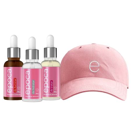 Época-by-Dermage-Kit-–-Época-de-Hidratar-30ml-+-Época-de-Iluminar-30ml-+-Época-de-Tratar-+-Boné-Época-Cosméticos-Kit--1