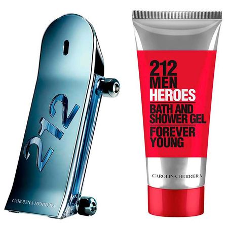 Carolina Herrera 212 Heroes Kit - Perfume Masculino Eau de Toilette  + Gel de...