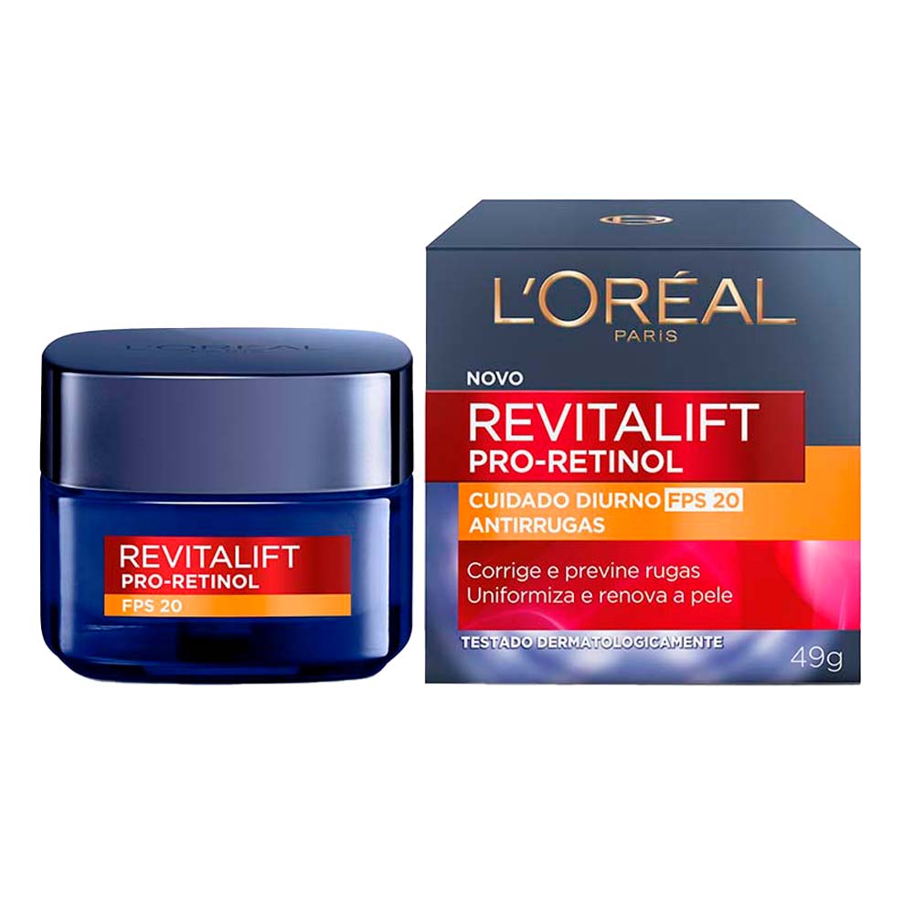 Creme Facial Antirrugas Loréal Paris Revitalift Pro Retinol Diurno Fps20 - 49g