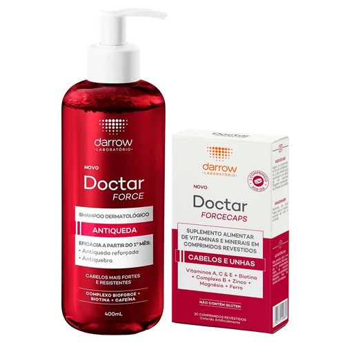 Kit Darrow Doctar Force Shampoo Antiqueda + Suplemento Alimentar Cabelos e Unhas - Época Cosméticos