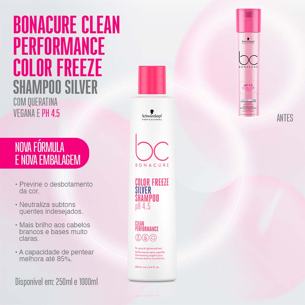 Schwarzkopf BC Clean Performance pH 4.5 Color Freeze Silver Shampoo