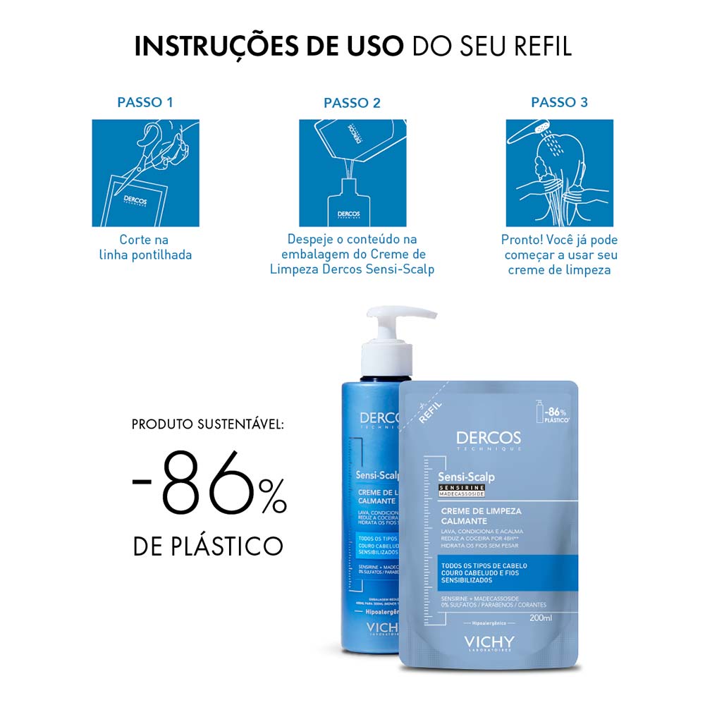 Creme de Limpeza Capilar Vichy Sensi-Scalp Dercos Refil