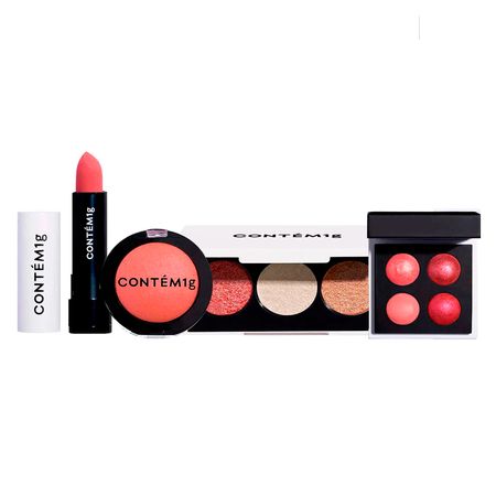 Contém1g-Kit---Blush-Baked-Extravaganza-+-Paleta-de-Sombras-Baked!-Le-Cadeau-+-Trio-de-iluminadores-Stardust-+-Batom-Matte-Velvet-Clássico-Kit--1