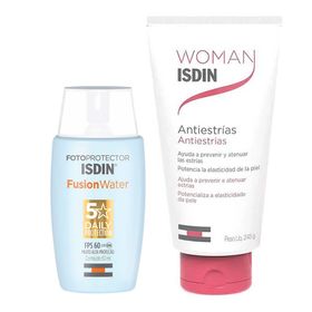 isdin-kit-creme-corporal-woman-antiestrias-protetor-solar-facial-fusion-water-5-stars-fps60