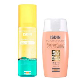 isdin-kit-protetor-solar-corporal-fotoprotector-hydrolotion-protetor-facial-fusion-water-5-stars-color-media