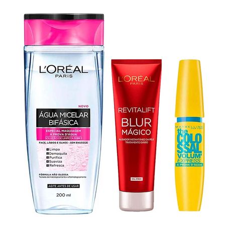 L’Oréal-Paris-+-Maybelline-Kit---Água-Micelar-Bifásica-+-Primer-Blur-Mágico-+-Máscara-de-Cílios-à-Prova-D'água-Kit--1