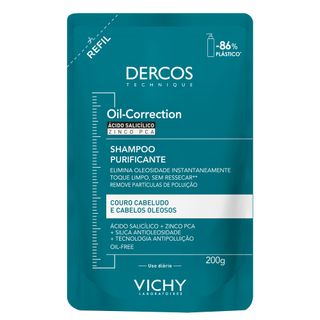 Vichy Dercos Oil-Correction Shampoo Purificante Refil - 200g Menor preço em Vichy Dercos Oil-Correction Shampoo Purificante Refil - 200g