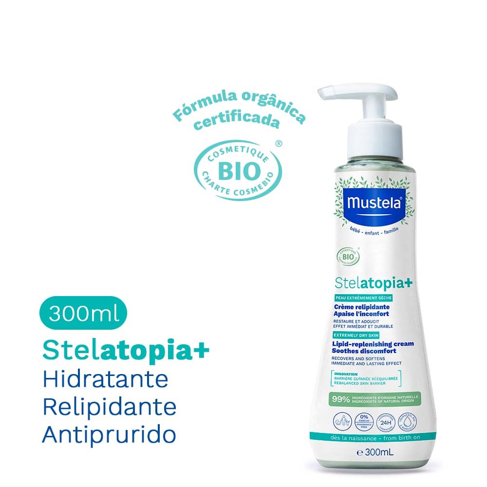 Stelatopia+ Hidratante Relipidante Antiprurido Mustela Pele Ressecada e Atópica