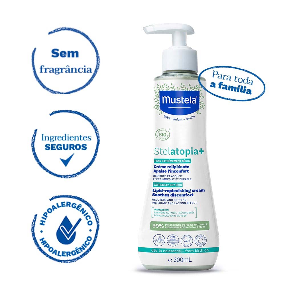 Stelatopia+ Hidratante Relipidante Antiprurido Mustela Pele Ressecada e Atópica