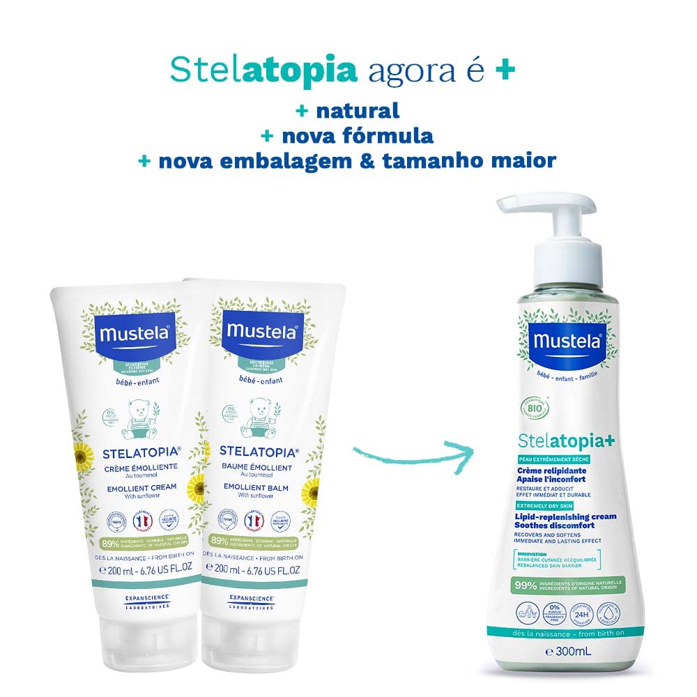 Stelatopia+ Hidratante Relipidante Antiprurido Mustela Pele Ressecada e Atópica