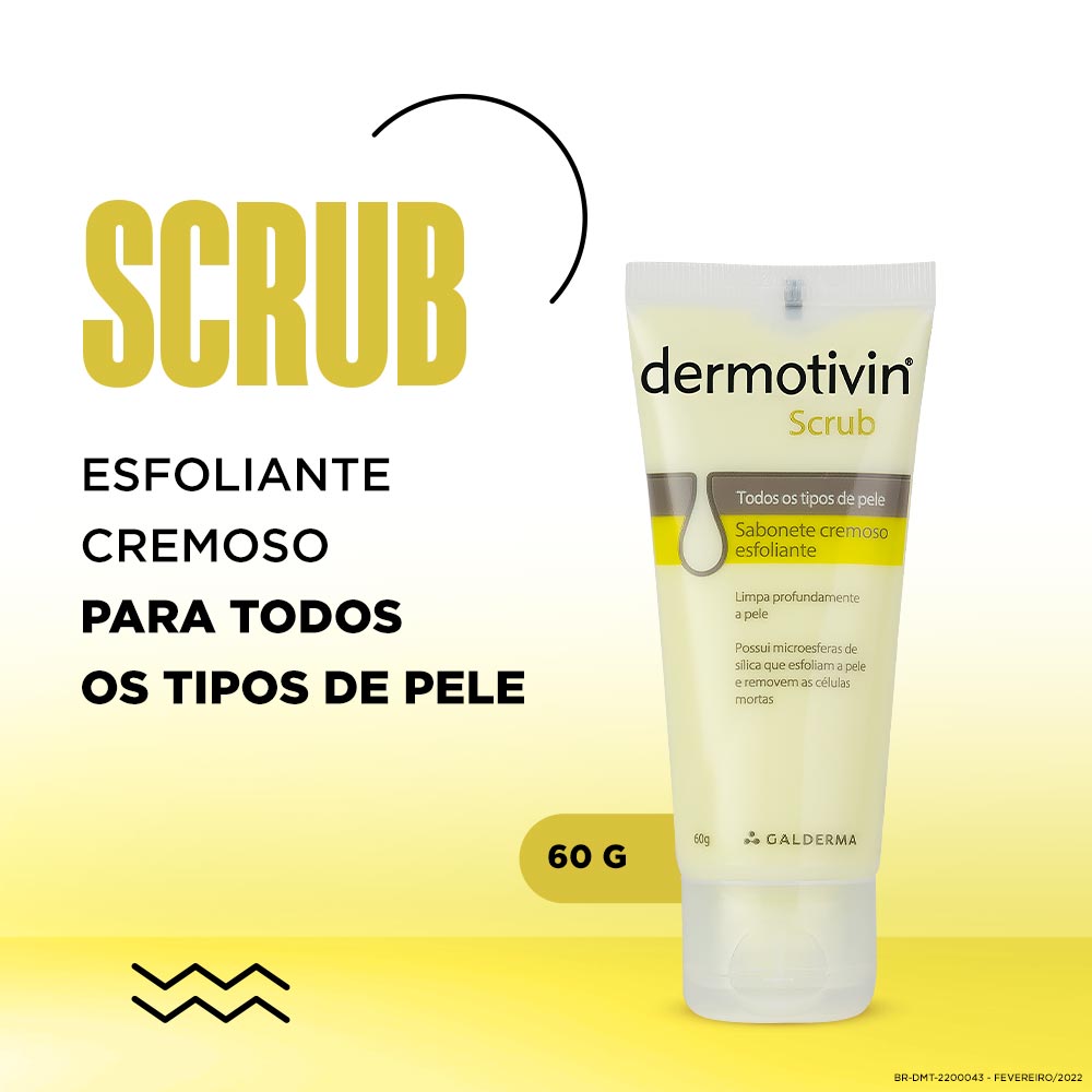 Sabonete Cremoso Esfoliante Facial para Todos os Tipos de Pele Dermotivin Scrub