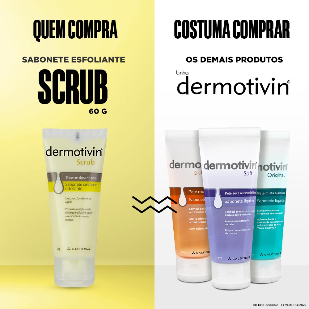 Sabonete Cremoso Esfoliante Facial para Todos os Tipos de Pele Dermotivin Scrub