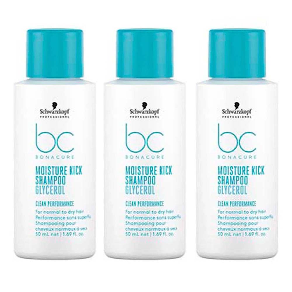 Schwarzkopf BC Clean Performance Moisture Kick Kit Travel Size - Com 3 Shampoos