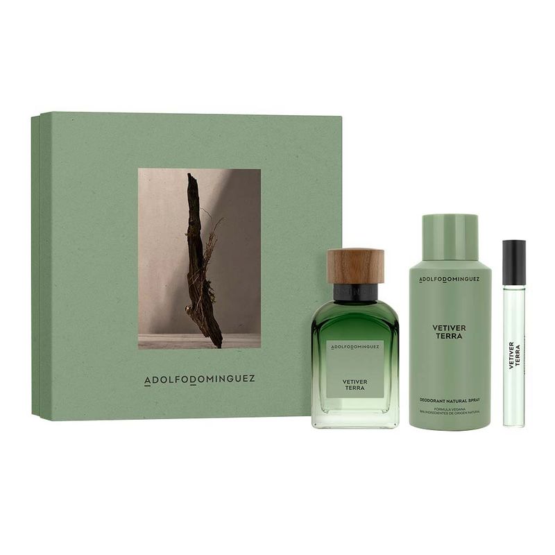 Coffret Vetiver Terra Adolfo Dominguez Kit - Perfume Masculino EDP
