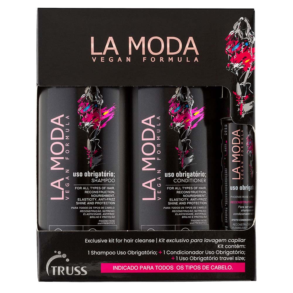 La Moda Uso Obrigatório Vegan Kit Shampoo + Condicionador + Uso