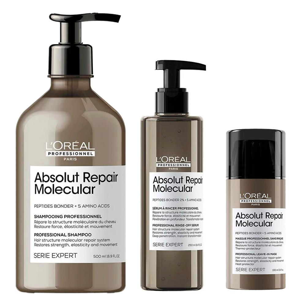 L'Oreal Professionnel Absolut Repair Molecular Kit – Leave-in + Sérum + Shampoo