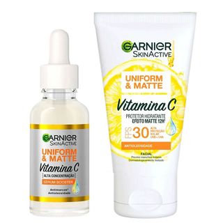 Garnier Antioleosidade E Proteção Solar Kit - Sérum Facial + Protetor Solar Facial Hidratante Kit