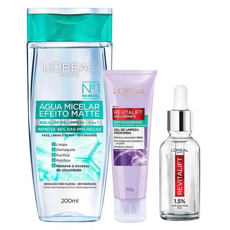 L'Oréal-Paris-Revitalift-Hialurônico-Kit---Gel-de-Limpeza-+-Sérum-Facial-+-Água-Micelar-Kit--1