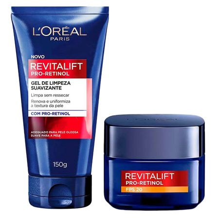 L'Oréal-Paris-Kit---Gel-de-Limpeza-Facial-+-Creme-Facial-Antirrugas-Kit--1