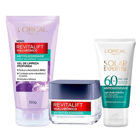 L'Oréal-Paris-Kit---Gel-Hidratante-Facial-+-Gel-de-Limpeza-+-Protetor-Solar-Facial-Kit--1