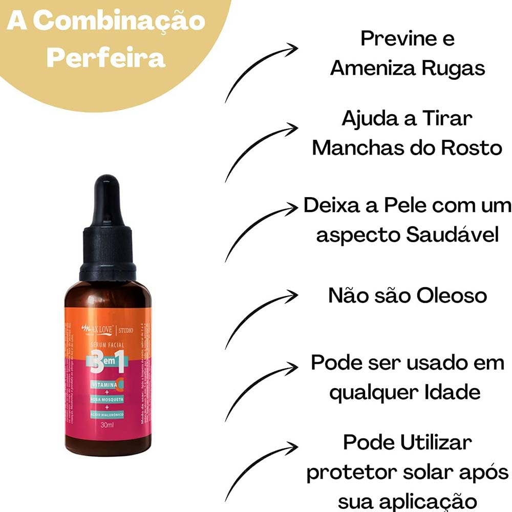 Sérum Facial Max Love - 3 em 1