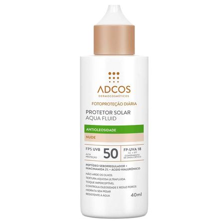 Protetor-Solar-Facial-Antioleosidade-com-Cor-Adcos---Aqua-Fluid-FPS50-Nude--1