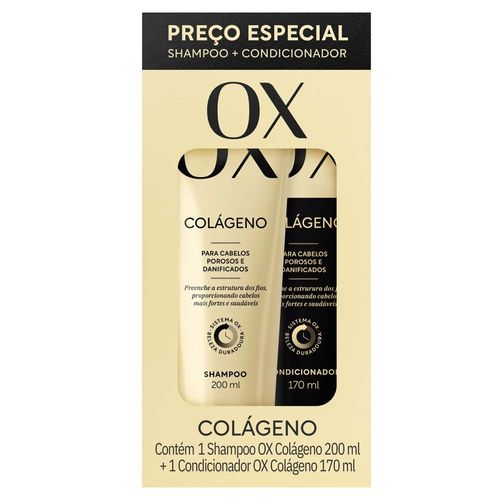 Kit OX Cosmeticos Colágeno – Shampoo 200ml + Condicionador 170ml