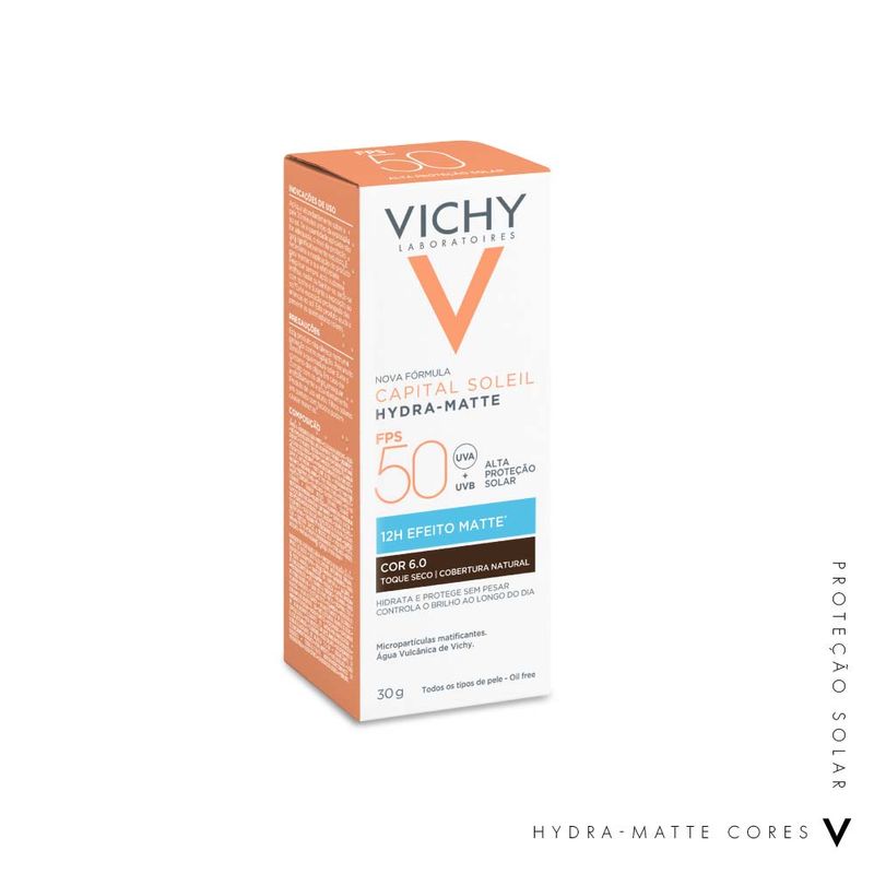 Protetor Solar Facial com Cor Vichy - Hydra-Matte FPS50 - Época